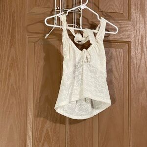 PacSun White Lace Detail Top Off white